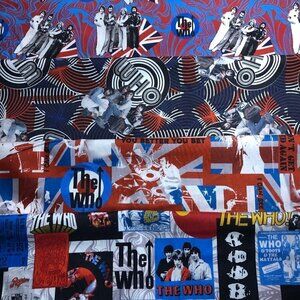 Quilt Cotton Fabric Material - 4 Fat Quarters The Who Music Group Rock & Roll